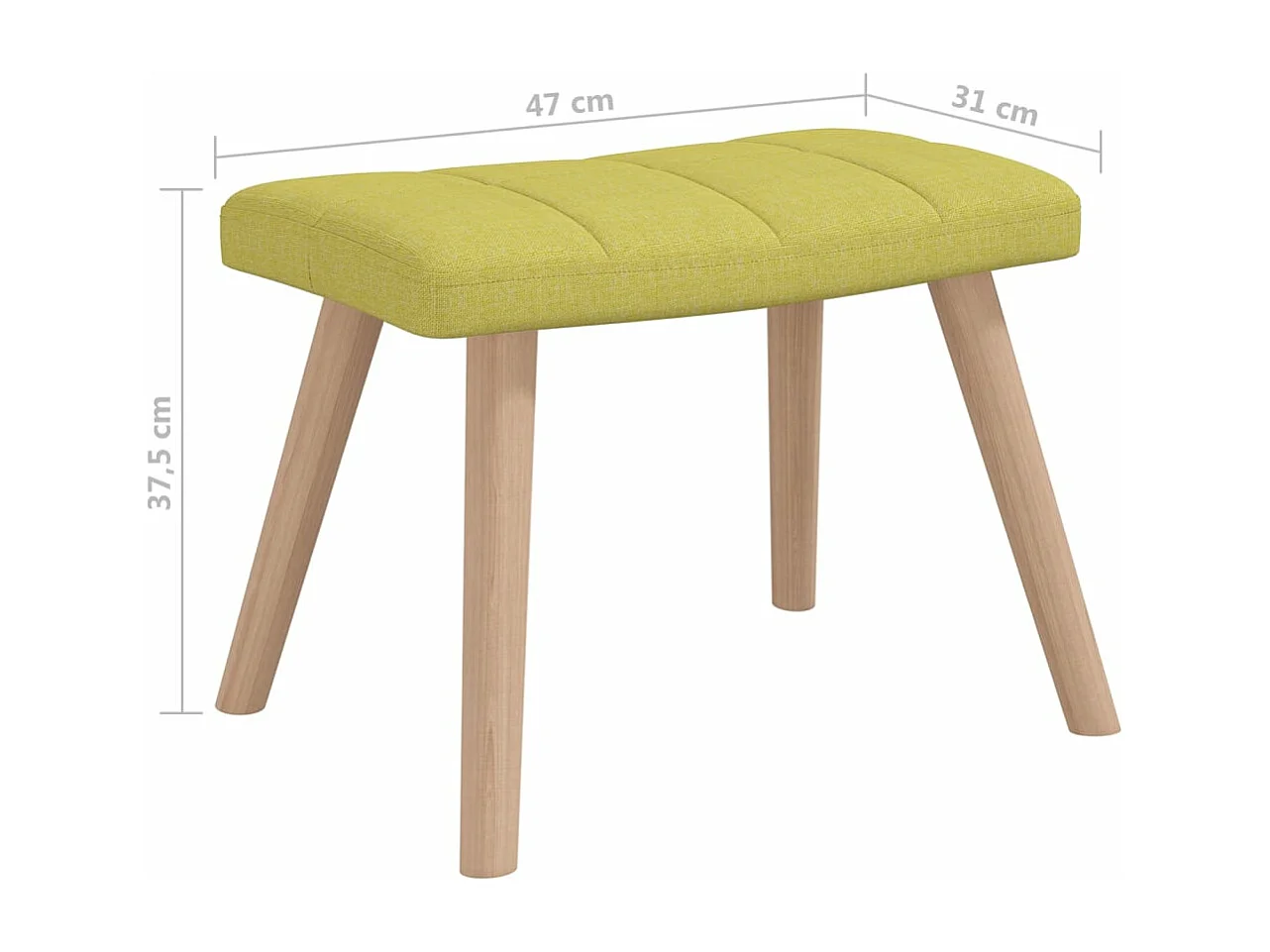 Schaukelstuhl mit Hocker aus grünem Stoff