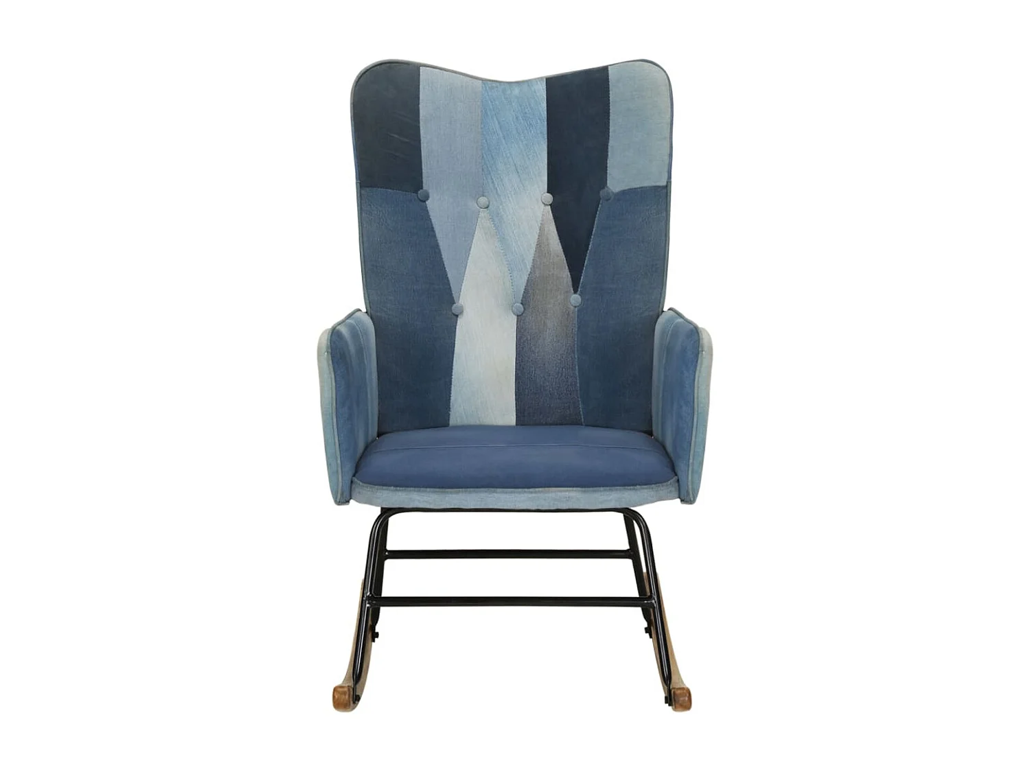 Schaukelstuhl Denim Blue Patchwork Canvas