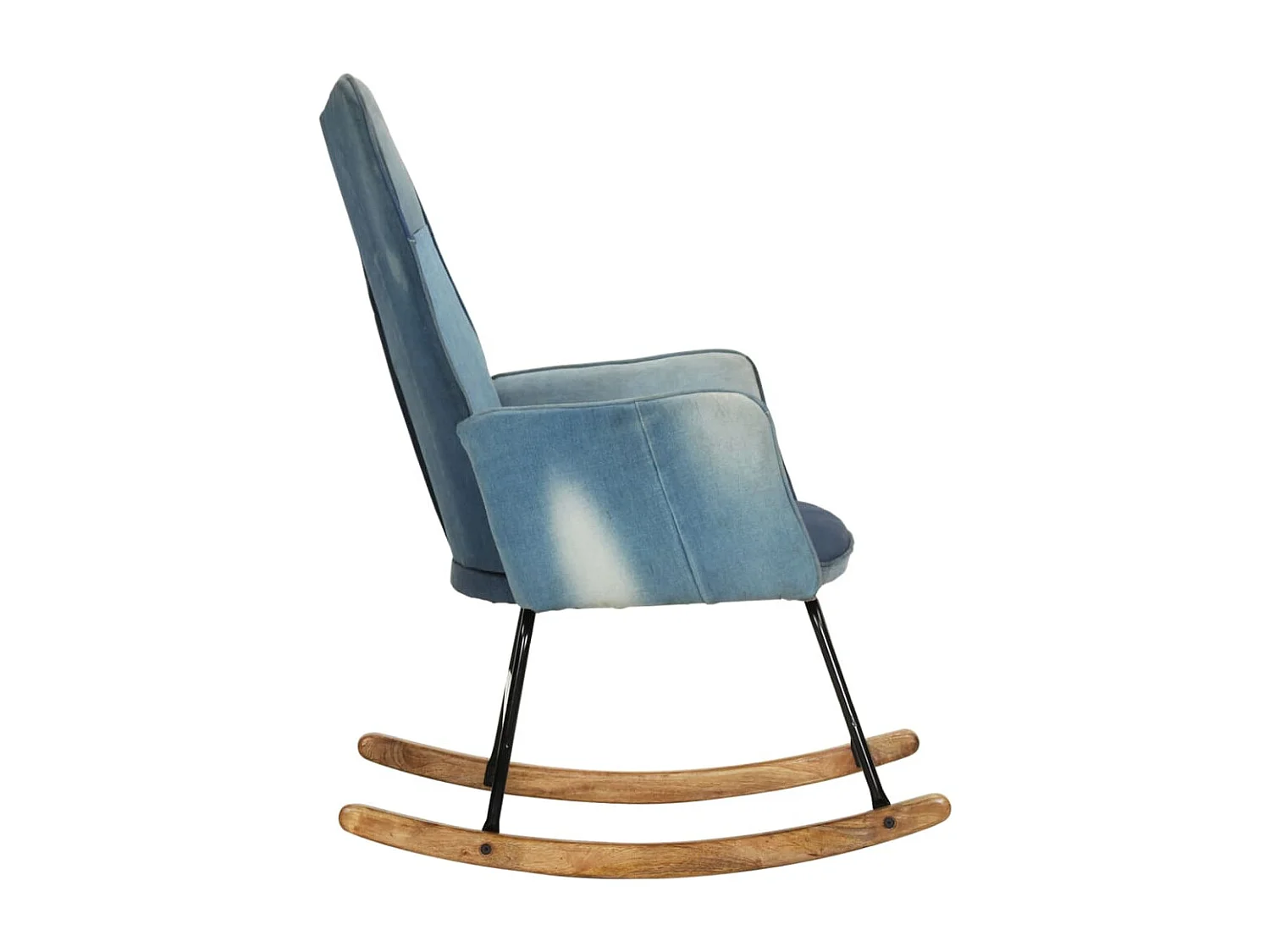 Schaukelstuhl Denim Blue Patchwork Canvas