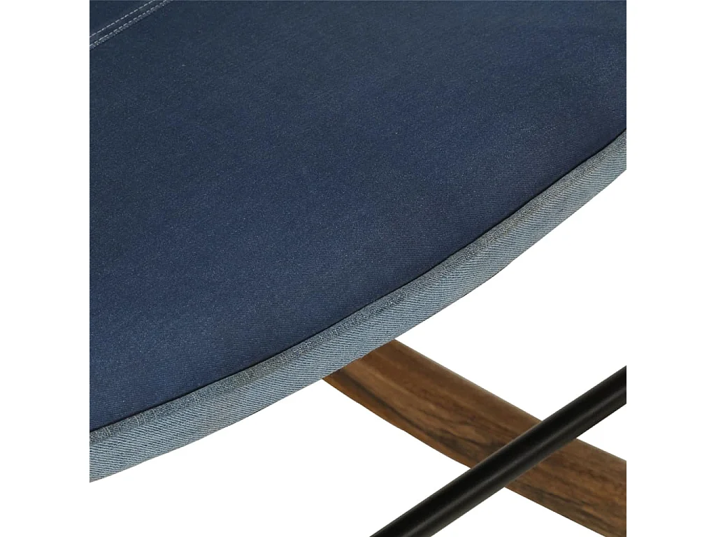Schaukelstuhl Denim Blue Patchwork Canvas