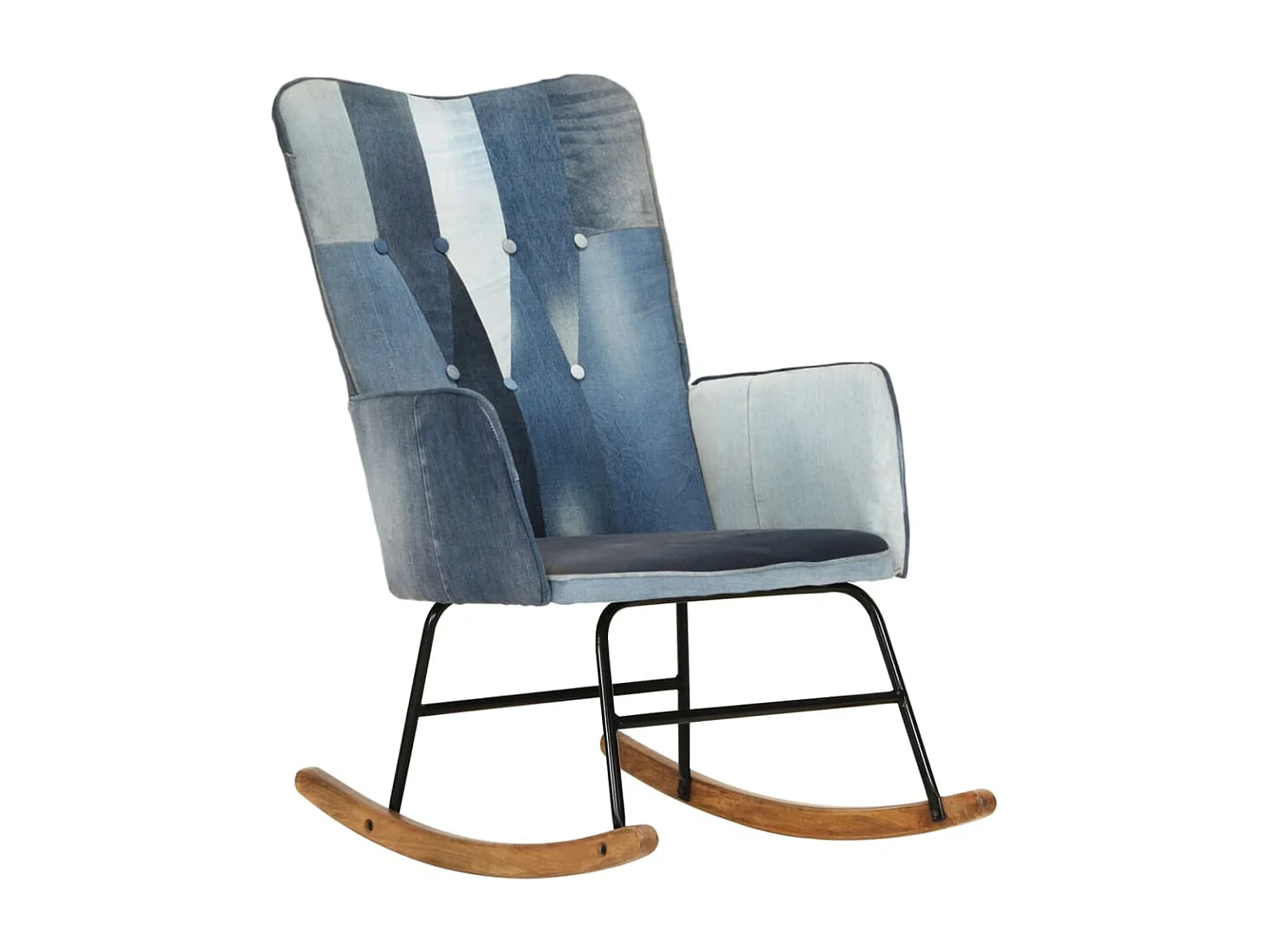 Schaukelstuhl Denim Blue Patchwork Canvas