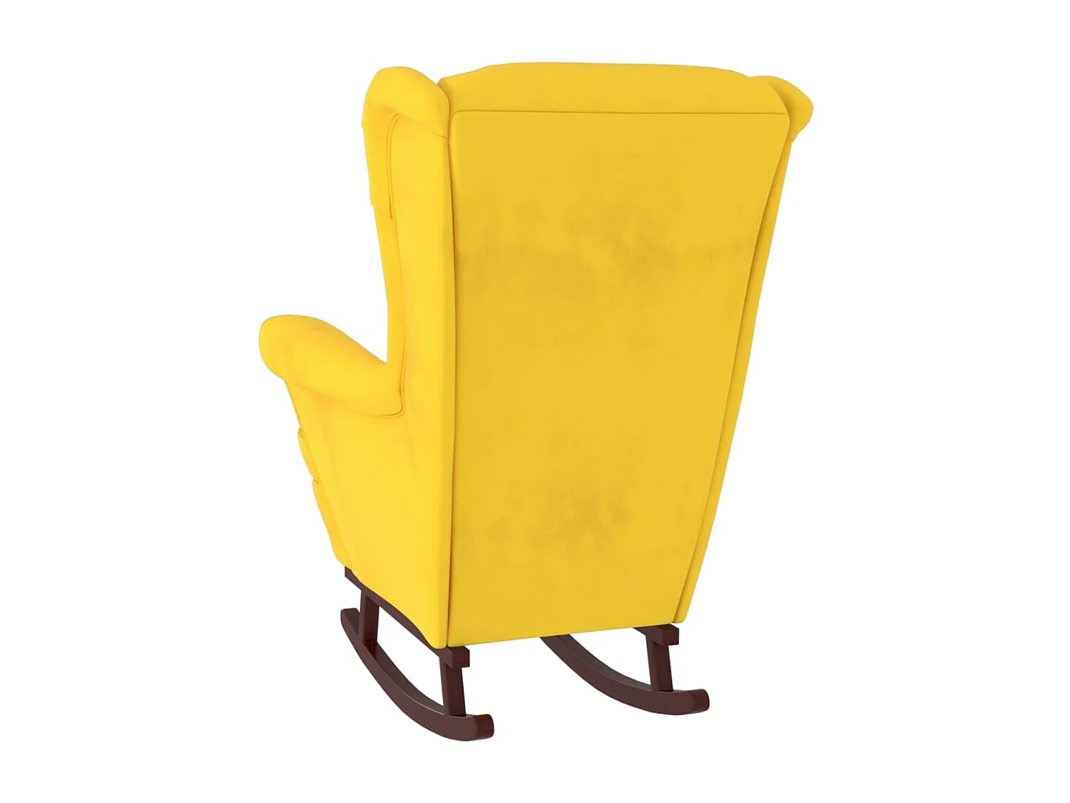 Mecedora con patas de madera maciza de caucho Terciopelo Amarillo