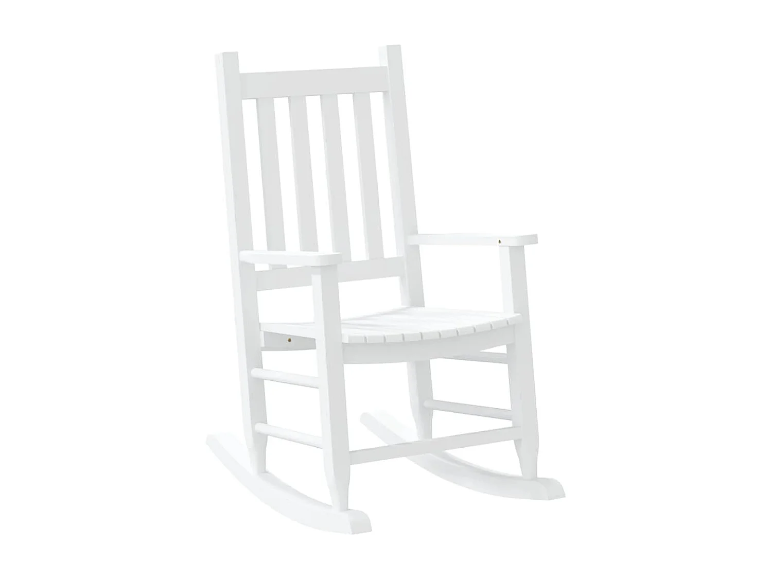 Set di 2 sedie a dondolo per bambini in legno massello di pioppo bianco