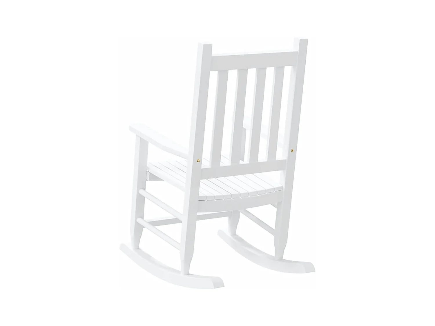 Set di 2 sedie a dondolo per bambini in legno massello di pioppo bianco