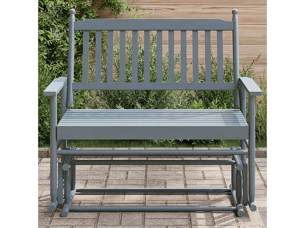 Graue Schaukelbank 118x70x104,5 cm aus massivem Pappelholz