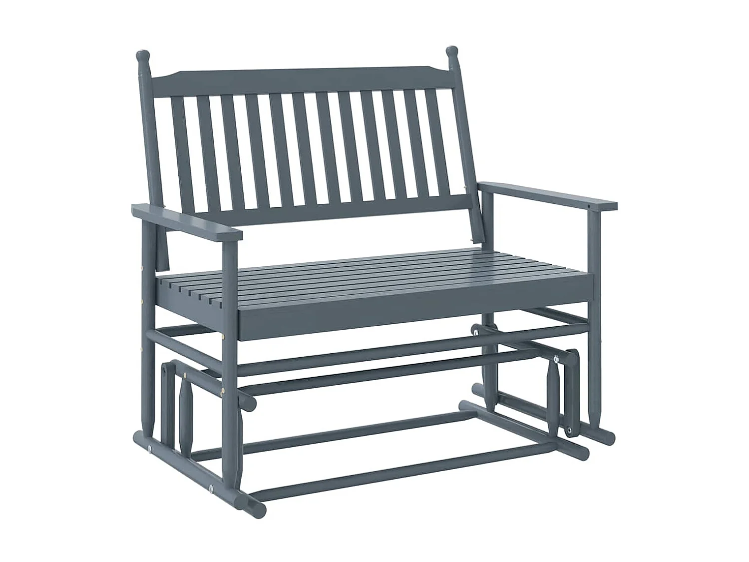 Graue Schaukelbank 118x70x104,5 cm aus massivem Pappelholz