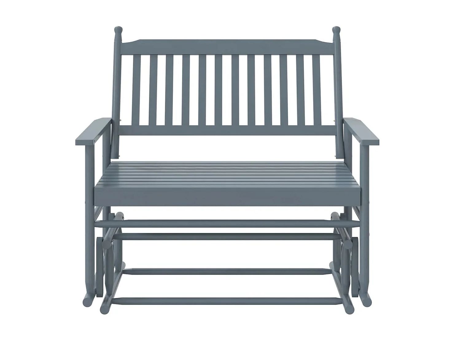 Graue Schaukelbank 118x70x104,5 cm aus massivem Pappelholz