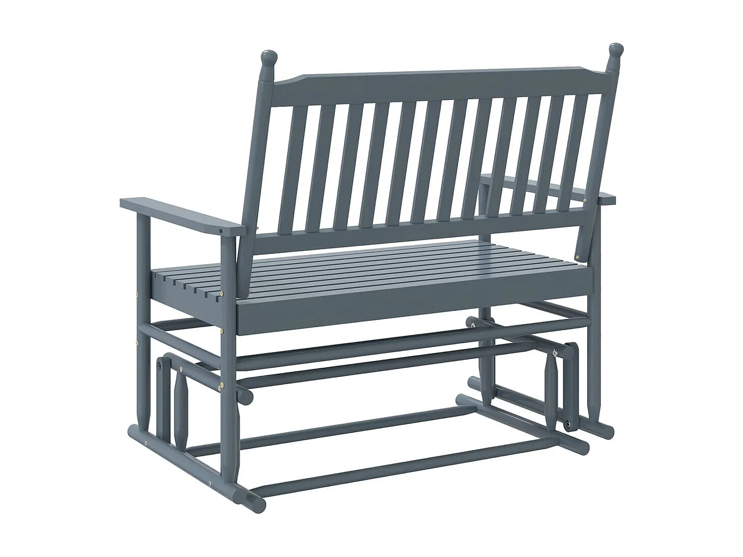 Graue Schaukelbank 118x70x104,5 cm aus massivem Pappelholz