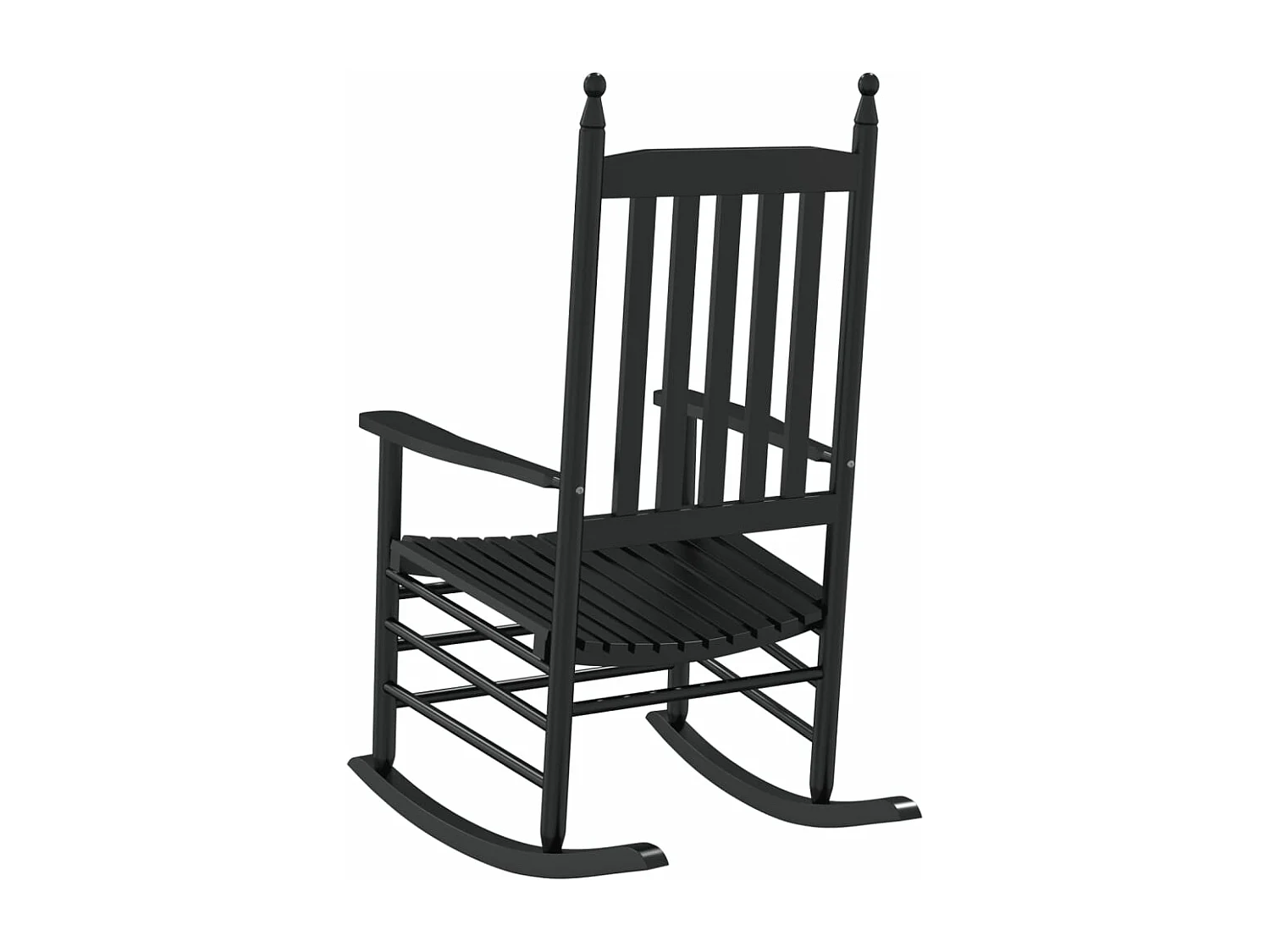 Set di 2 sedie a dondolo con sedili curvi in pioppo nero