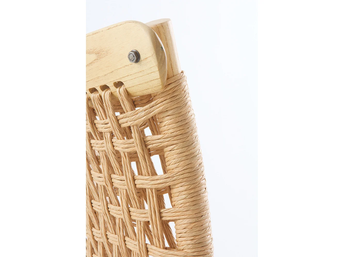 Set 4 sedie in legno di olmo con seduta e schienale intrecciati