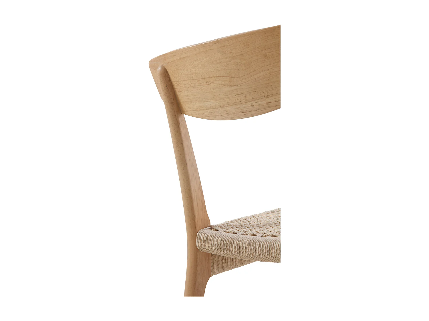 Set aus 4 Holzstühlen mit geflochtener Sitzfläche und Rückenlehne