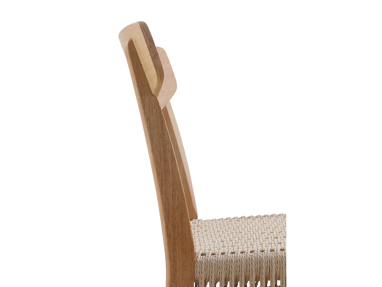 Set aus 4 Holzstühlen mit geflochtener Sitzfläche und Rückenlehne