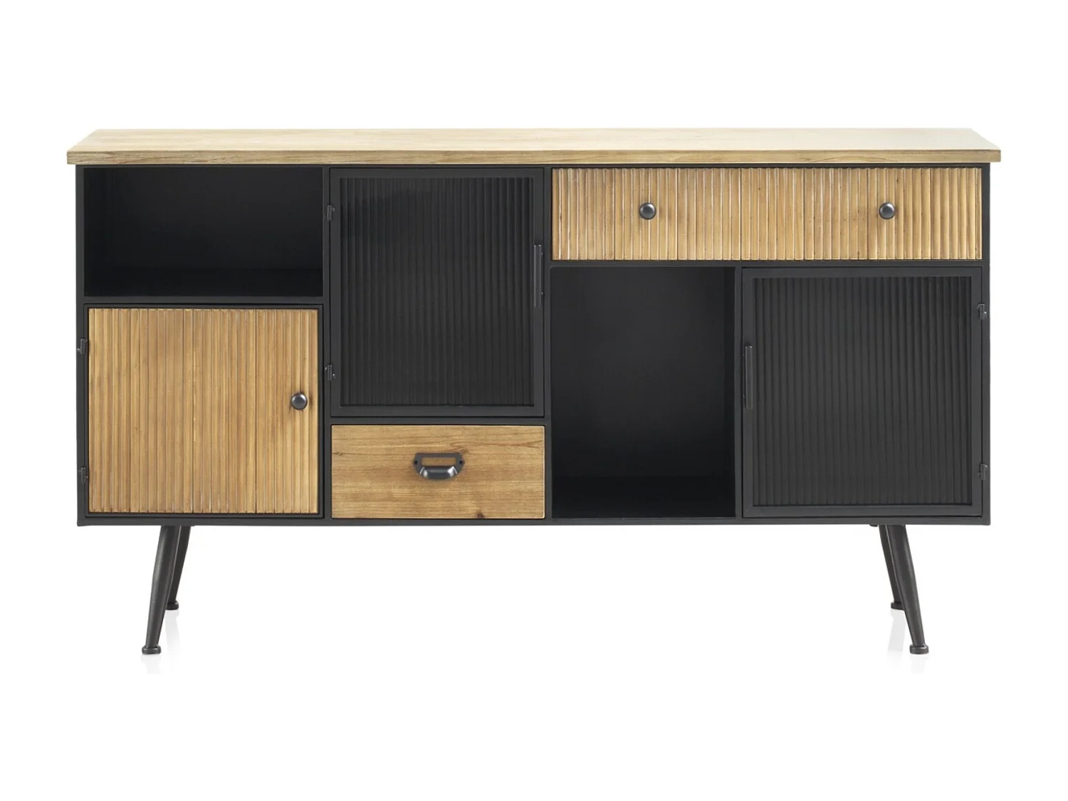 Buffet en métal avec plateau en bois