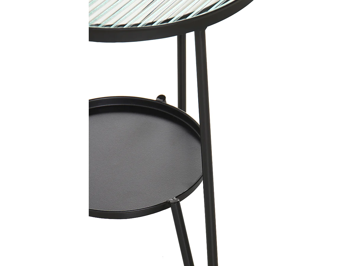 Mesa de apoio metálica com vidro