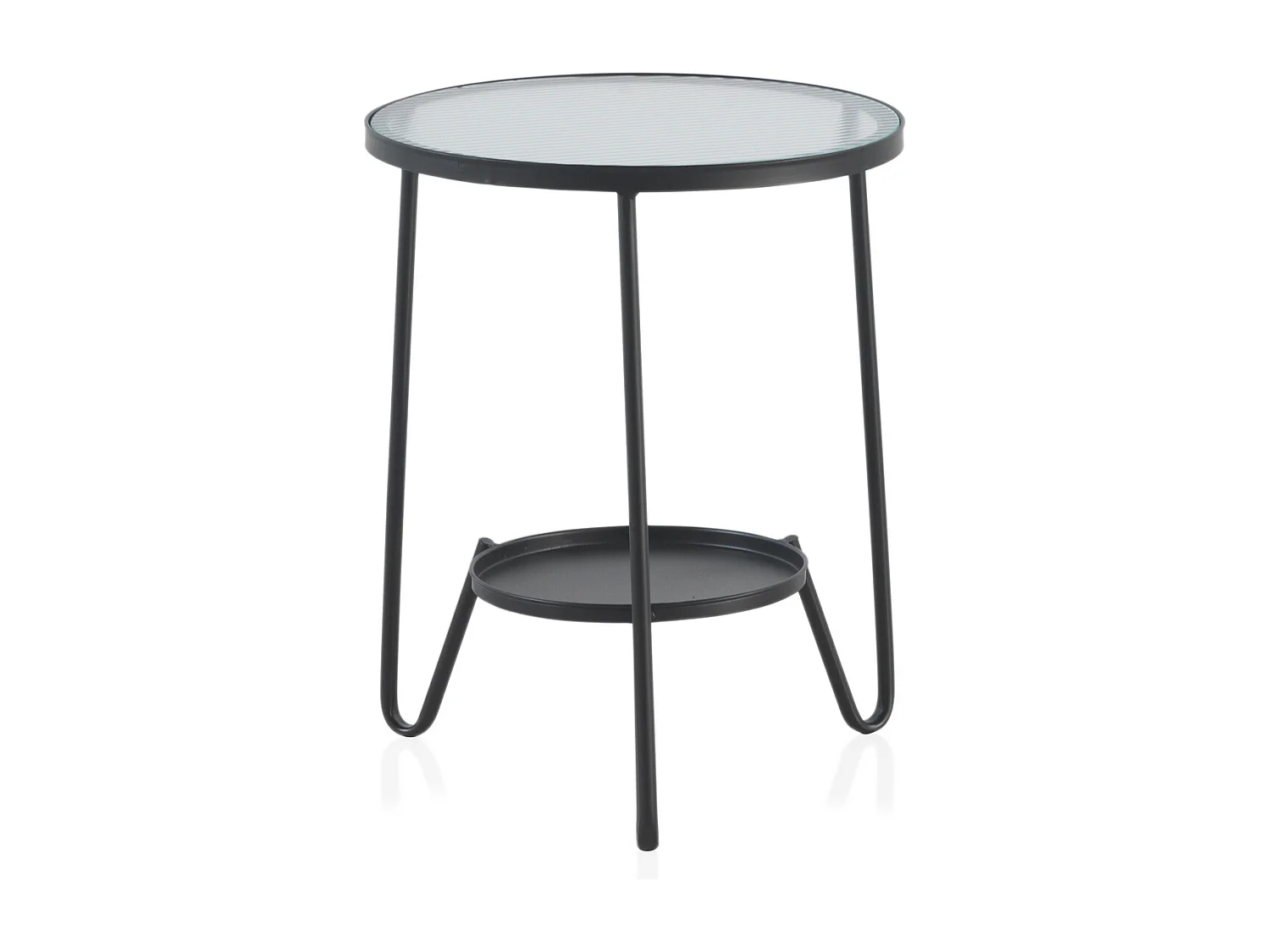 Table d'appoint en métal avec verre