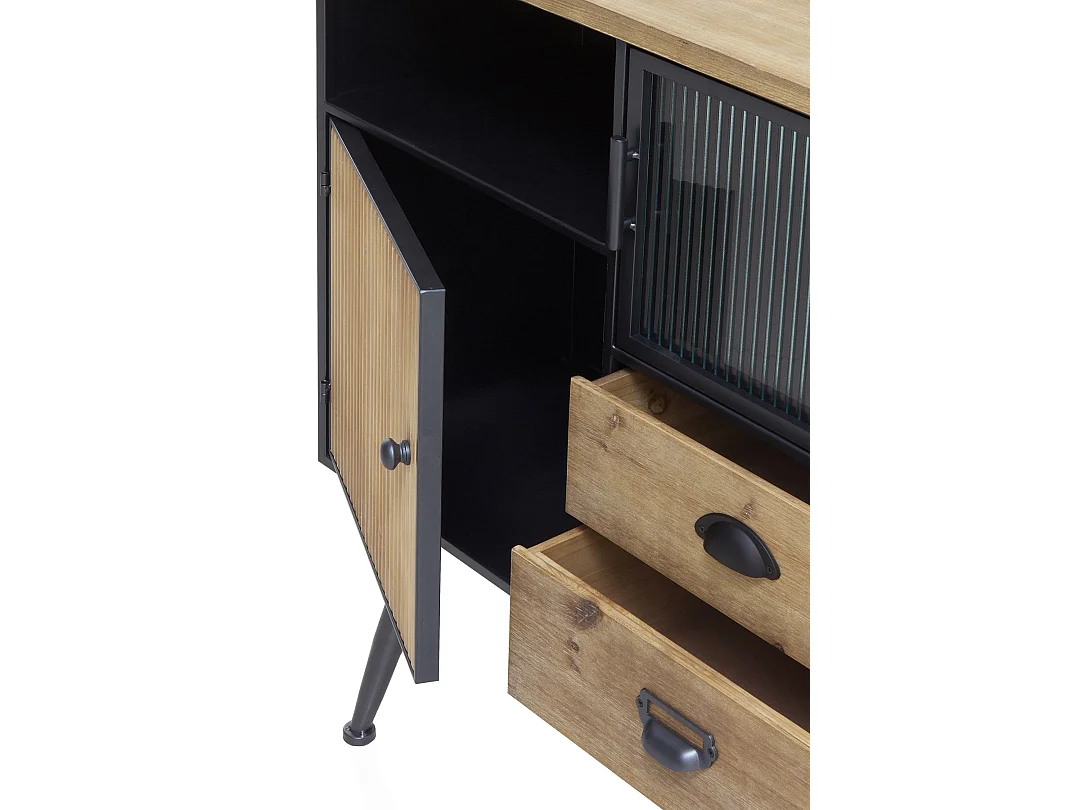 Cassettiera in metallo con piano in legno