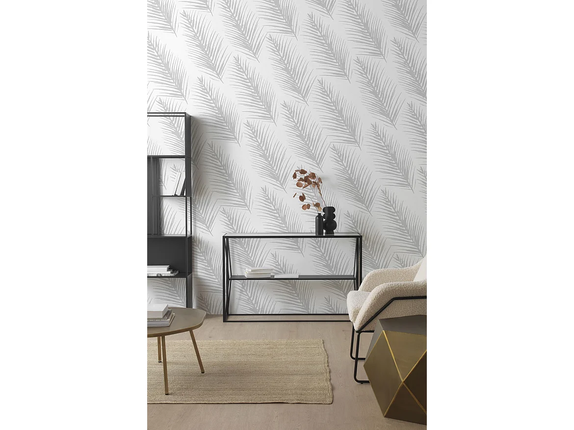 Console en métal noir avec plateau en verre