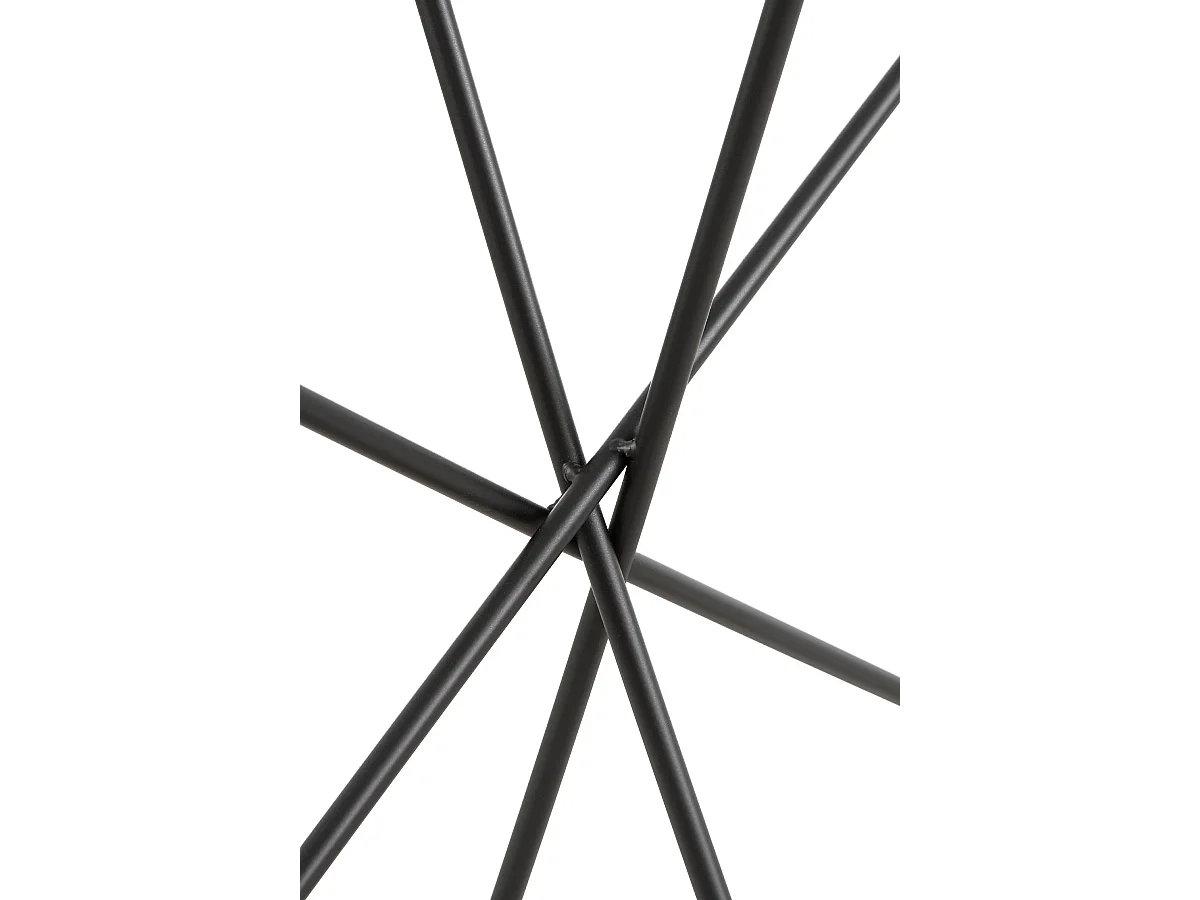 Table console en métal noir avec plateau en verre