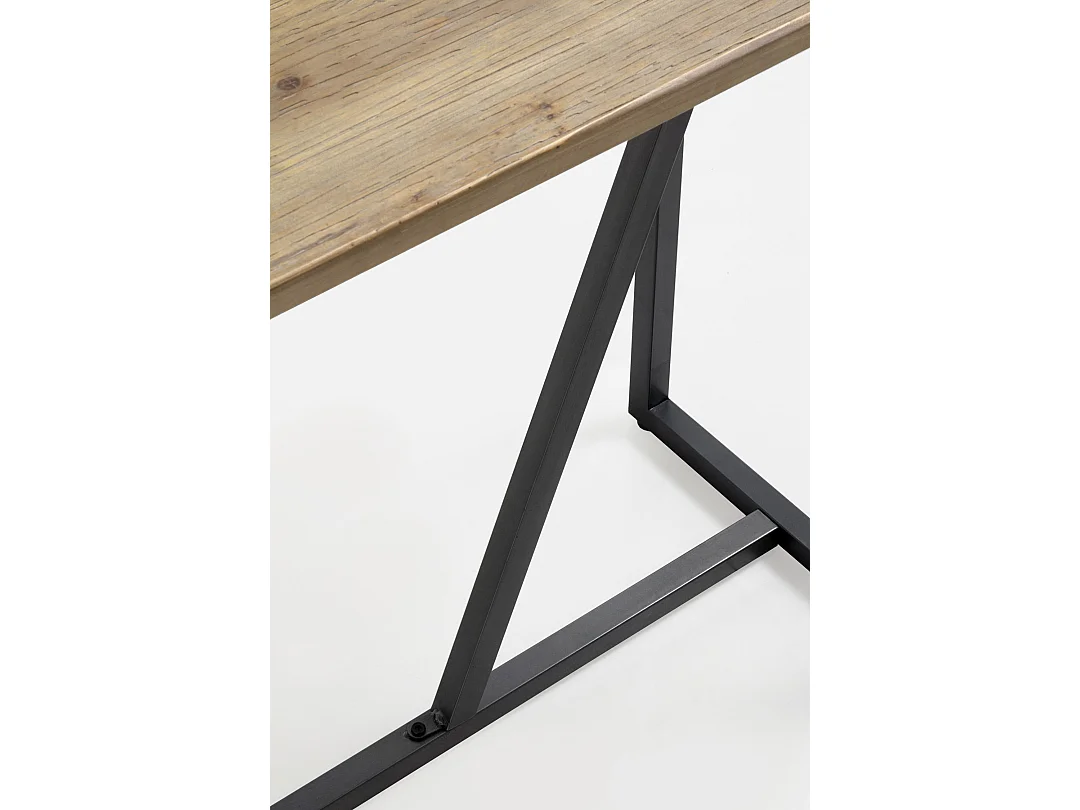 Konsole aus Metall mit Holzplatte