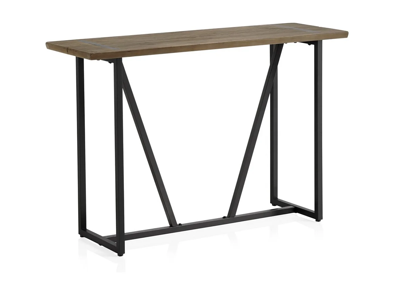 Console en métal avec plateau en bois