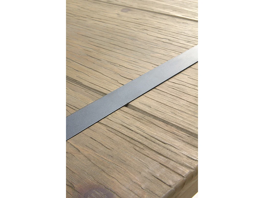 Console en métal avec plateau en bois