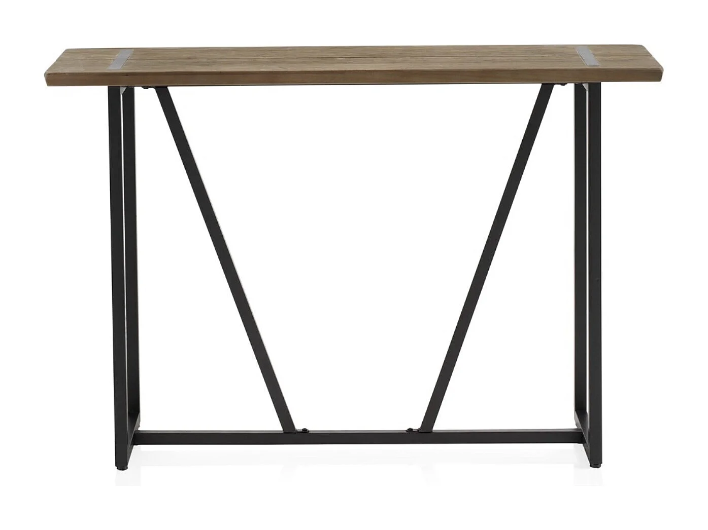 Console en métal avec plateau en bois