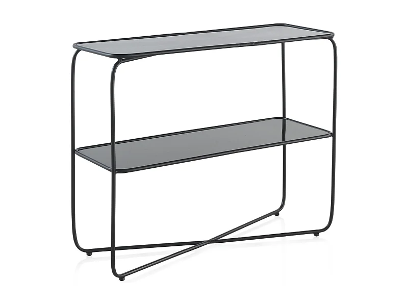 Konsolentisch aus Metall mit Glas