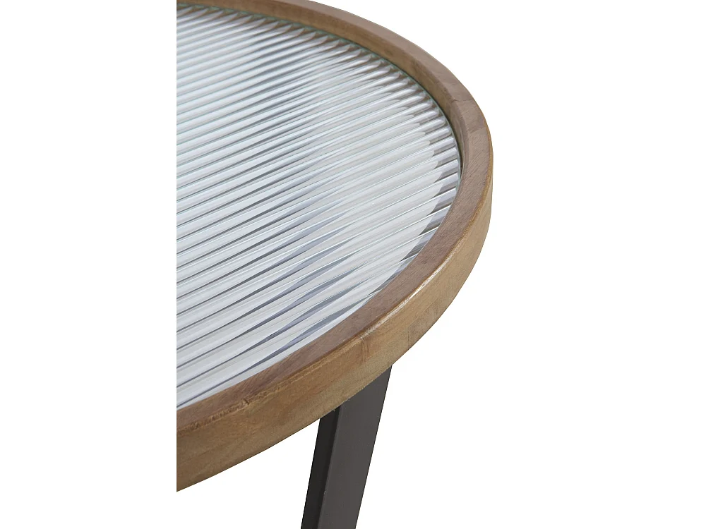 Set 2 mesas centro redondas con cristal