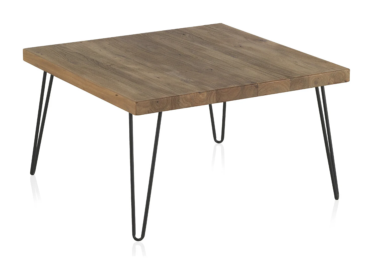 Couchtisch aus altem Ulmenholz mit Metallbeine