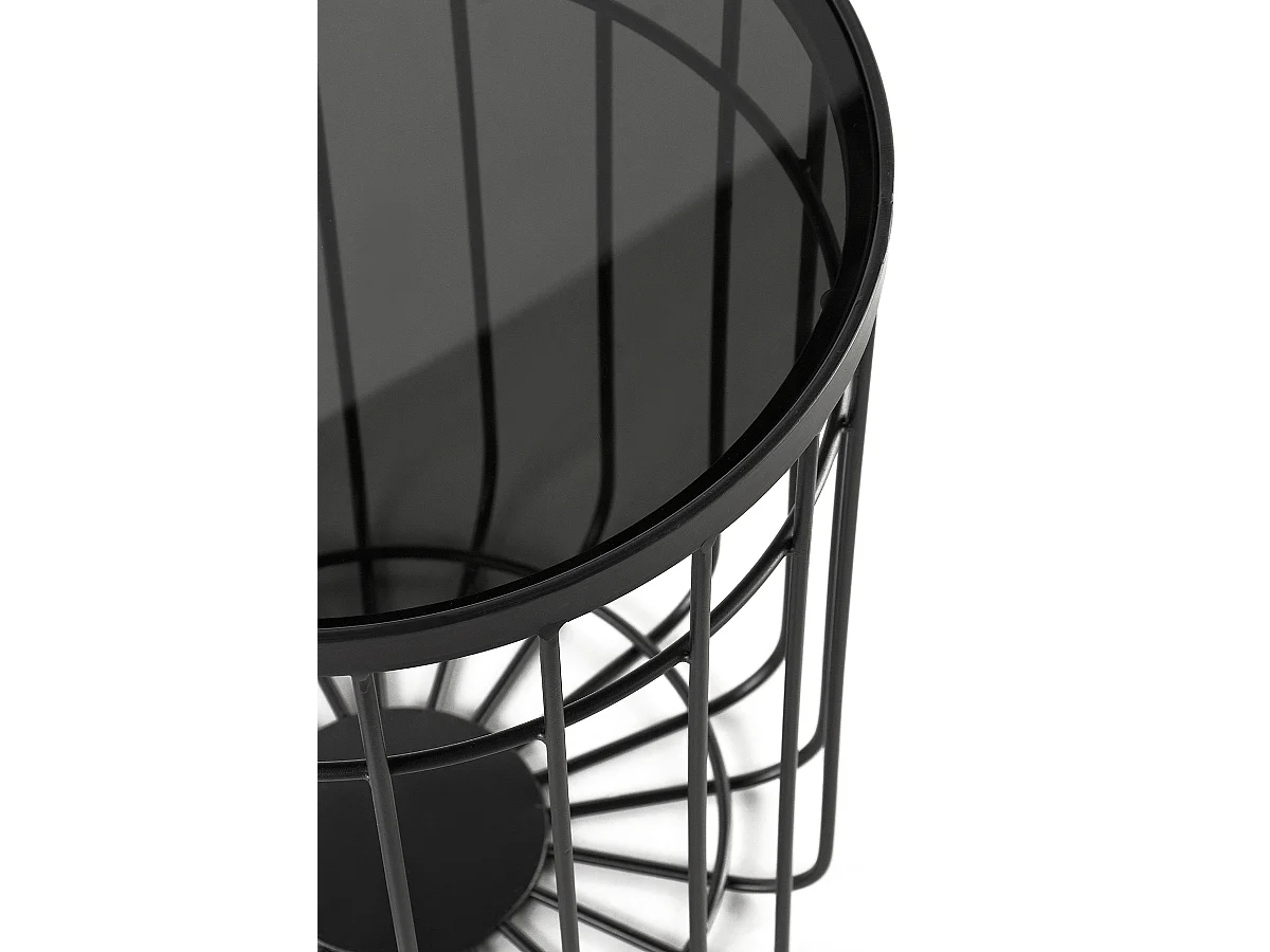 Lot de 2 tables d'appoint en métal avec verre