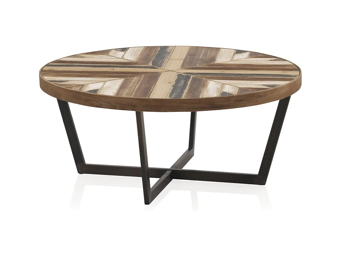 Table basse en bois avec pieds en métal