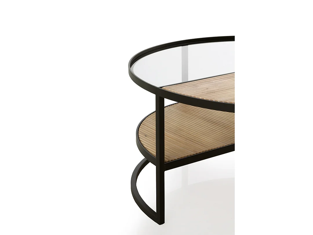 Mesa centro madera y patas metal