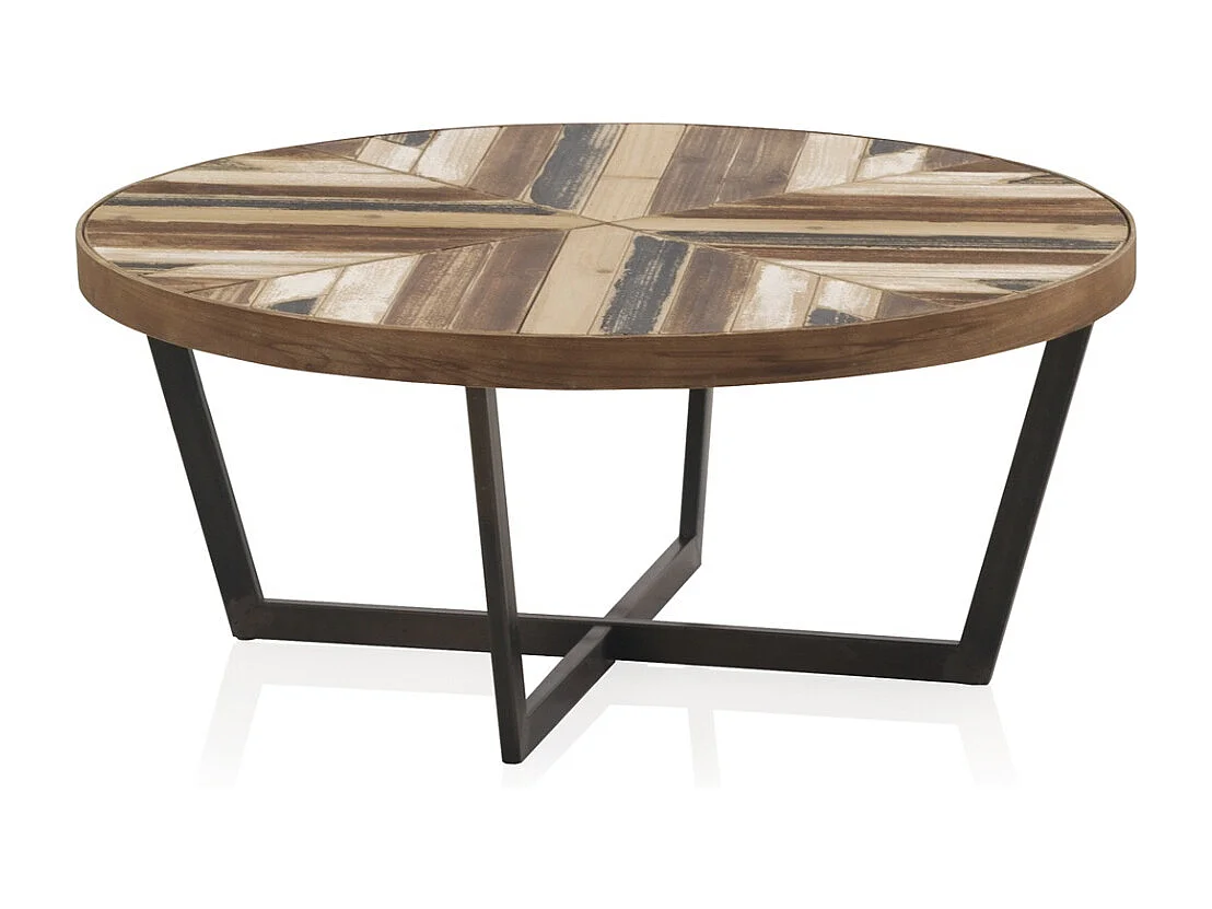 Tavolino in legno con gambe in metallo