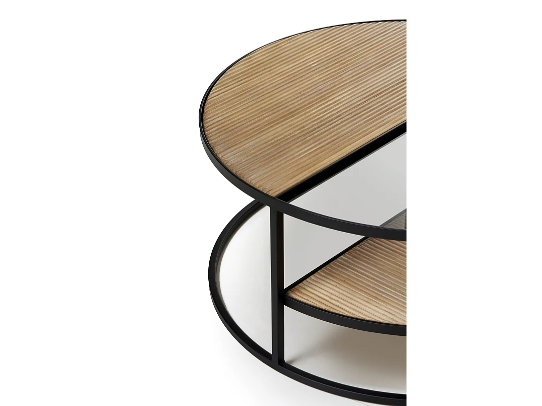 Tavolino in legno con gambe in metallo