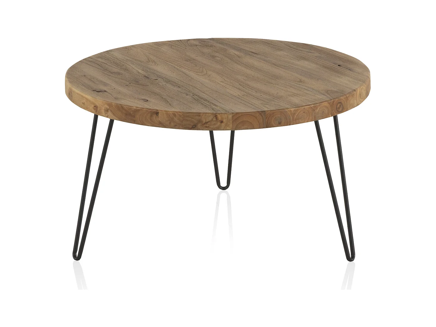 Couchtisch aus altem Ulmenholz mit Metallbeine
