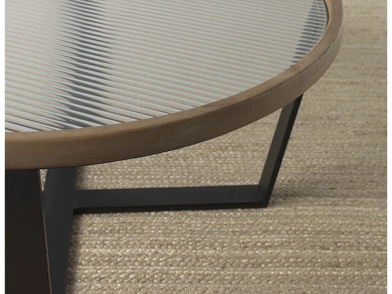 Lot de 2 tables basses rondes avec verre