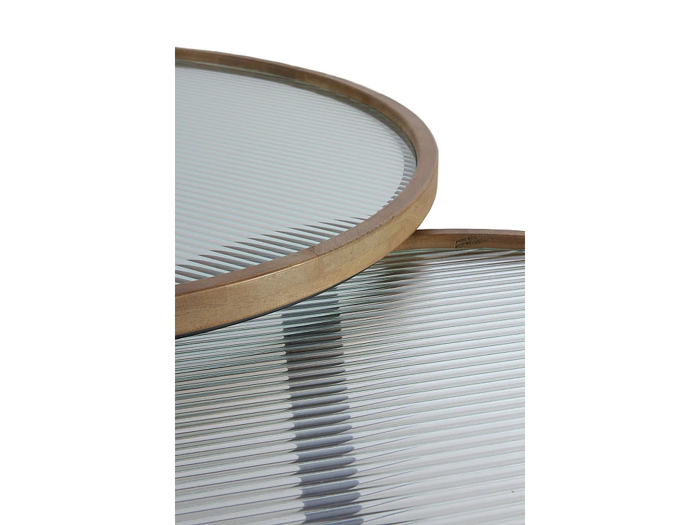 Lot de 2 tables basses rondes avec verre