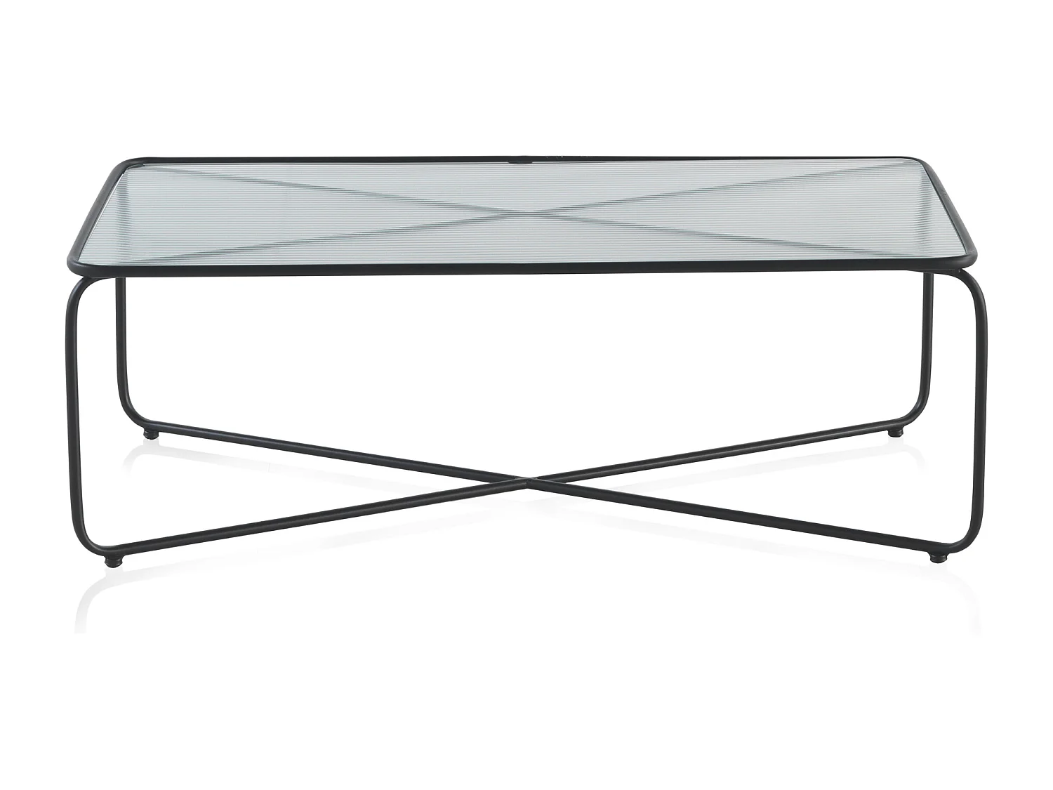 Table basse en métal avec verre