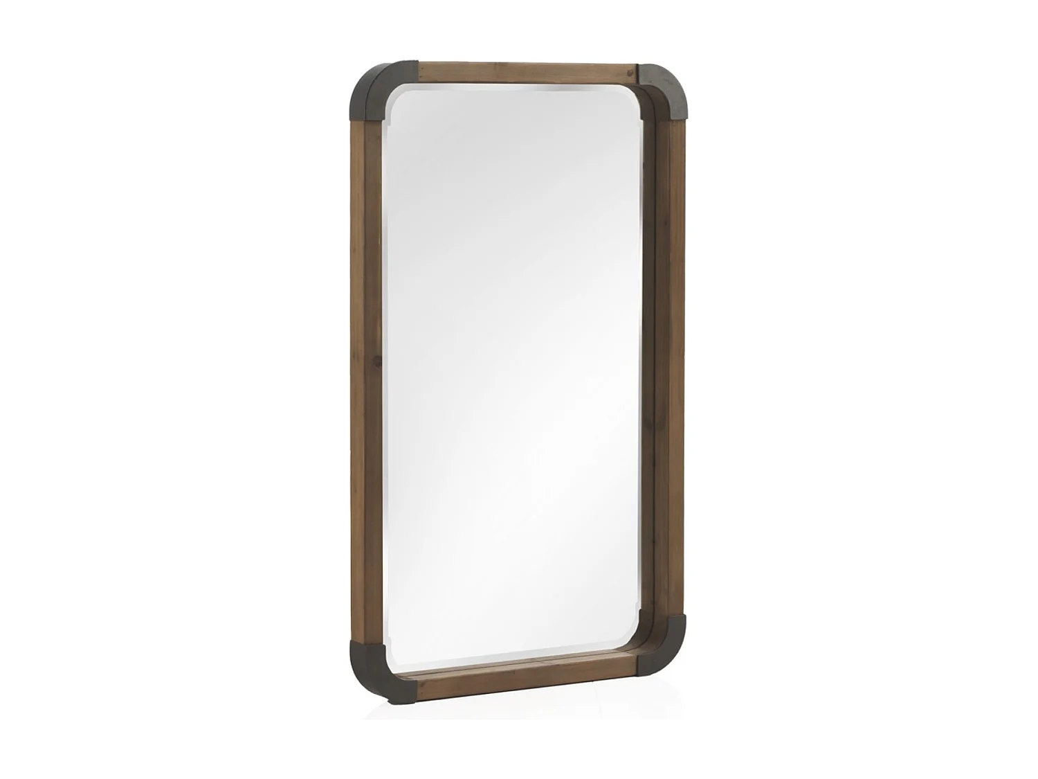 Espejo de madera con cantos de metal 67x113 cm