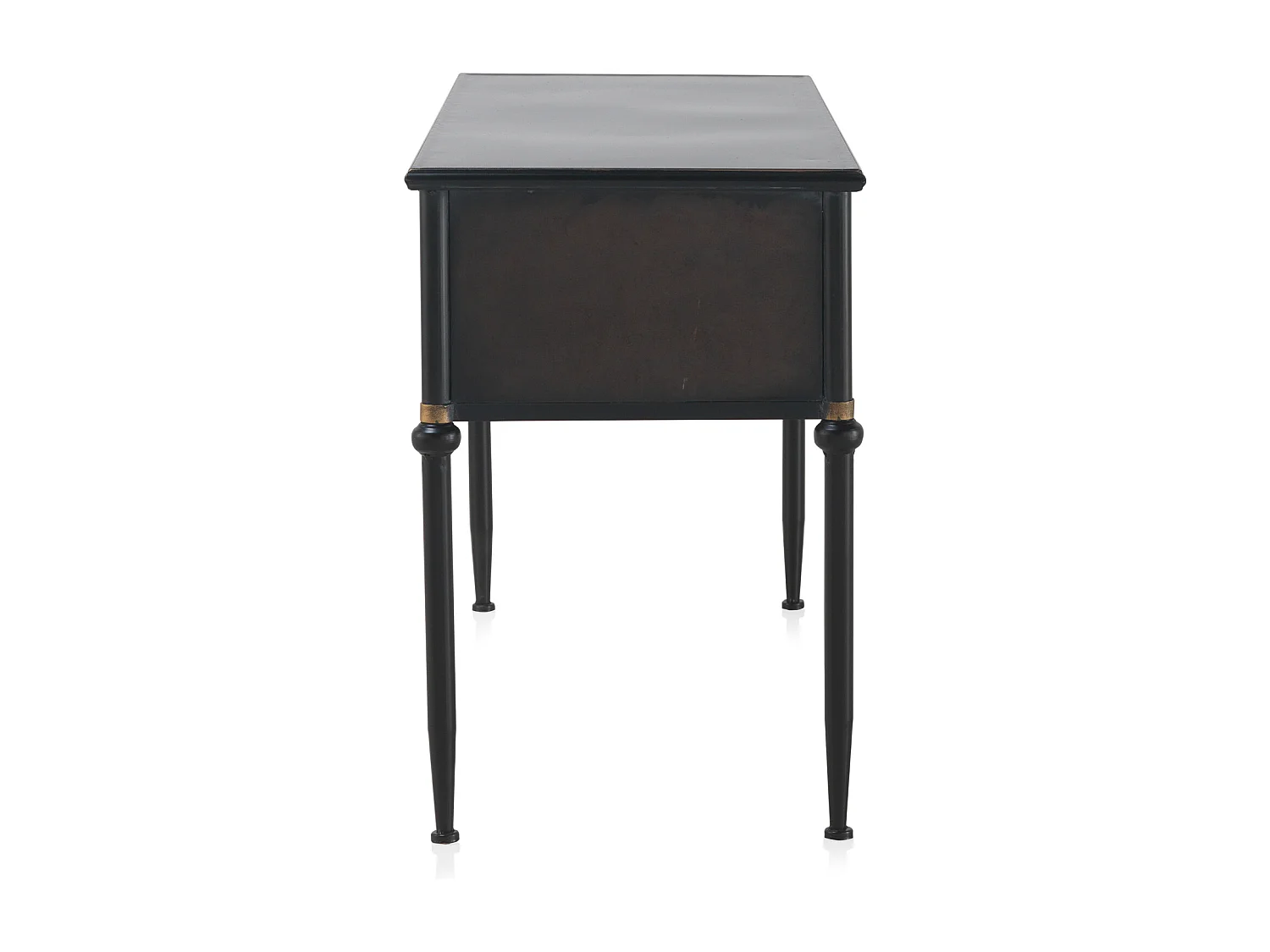 Bureau à tiroirs en bronze avec structure en métal noir