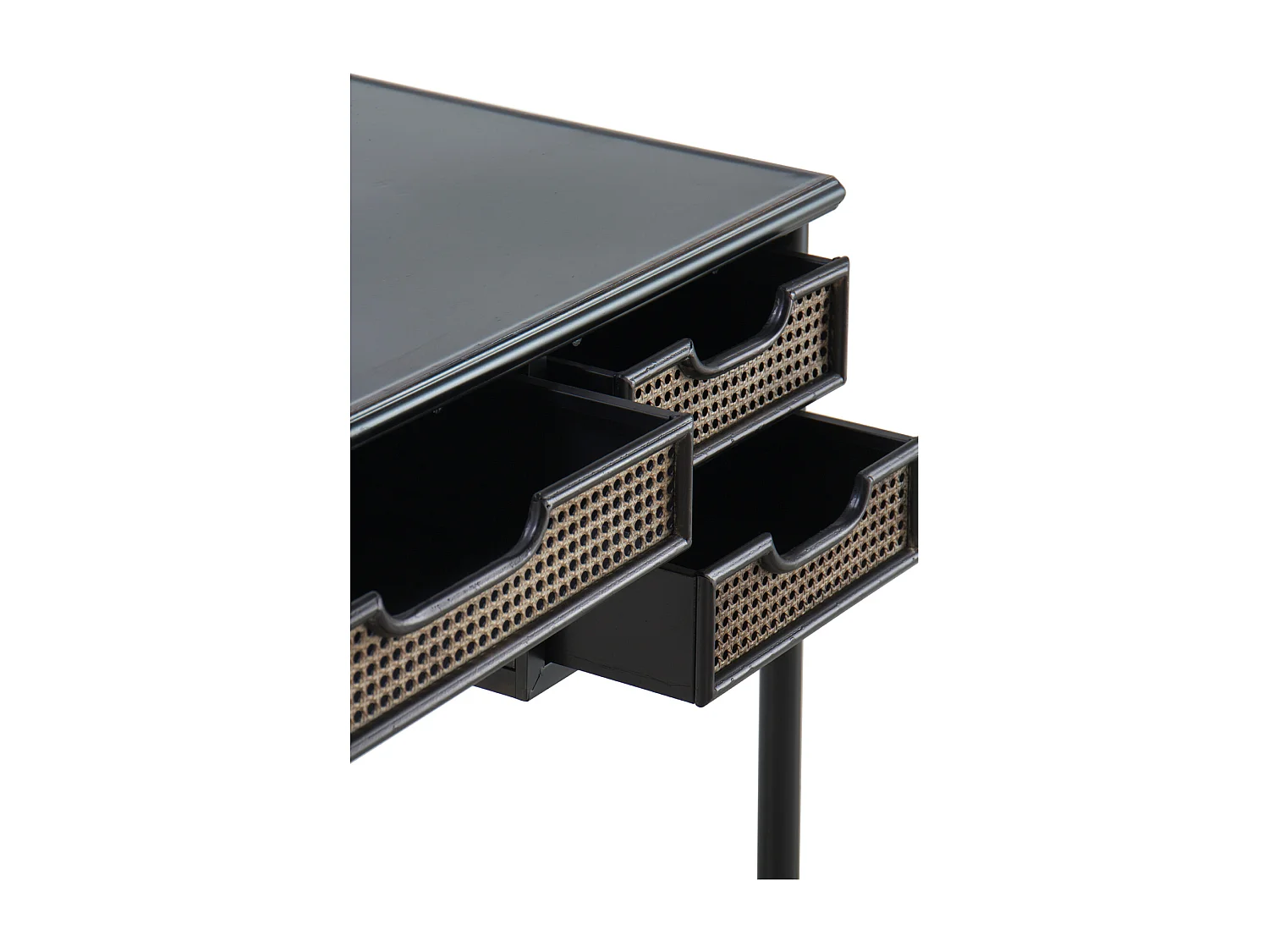 Bureau à tiroirs en bronze avec structure en métal noir