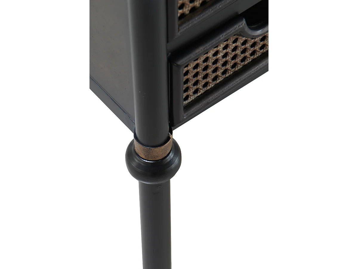 Escritorio cajones en bronce estructura metal negra