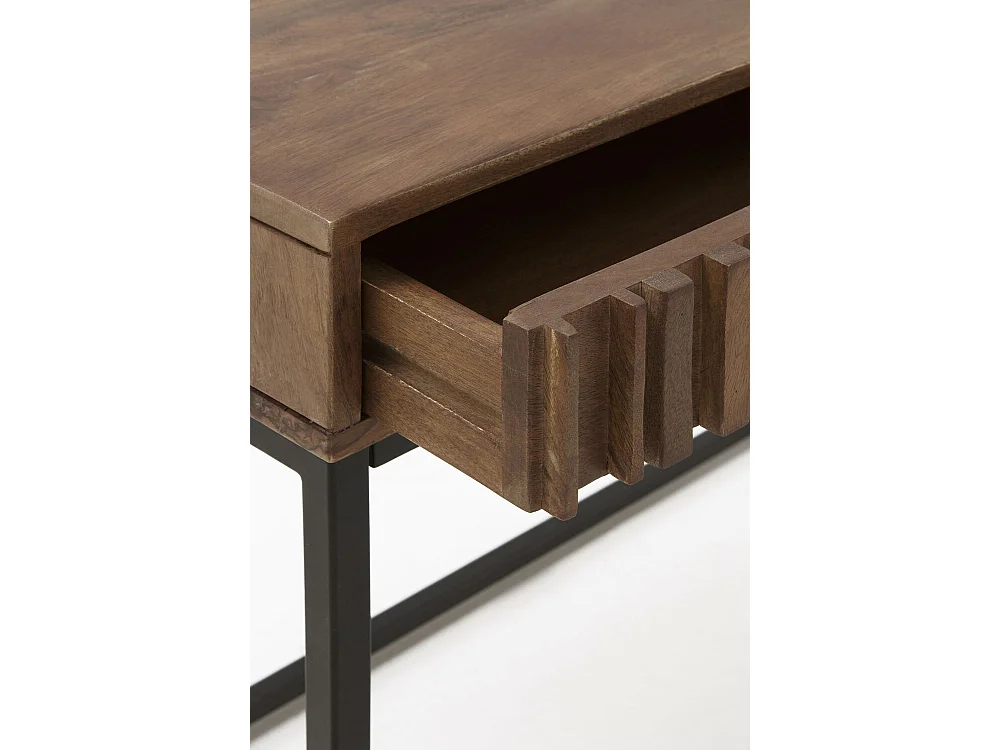 Scrivania con cassetto laminato in legno massiccio di mango