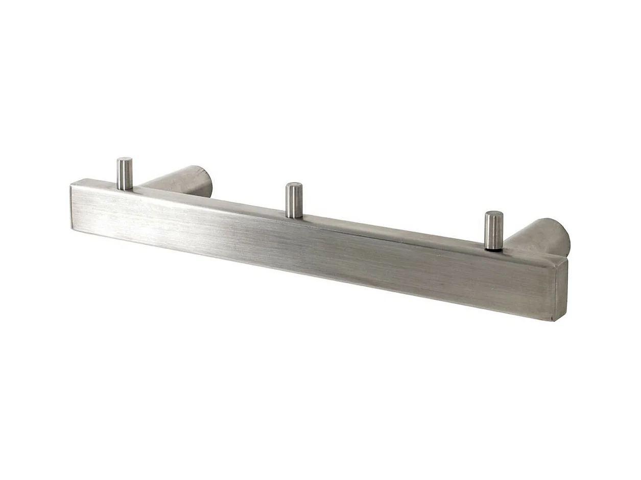 Porte-Serviettes en Inox "3 Crochets" 26cm Argent
