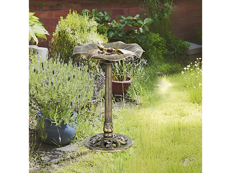 Bain d'oiseaux abreuvoir pour oiseaux mangeoire Ø 50 x 71H cm PP bronze antique