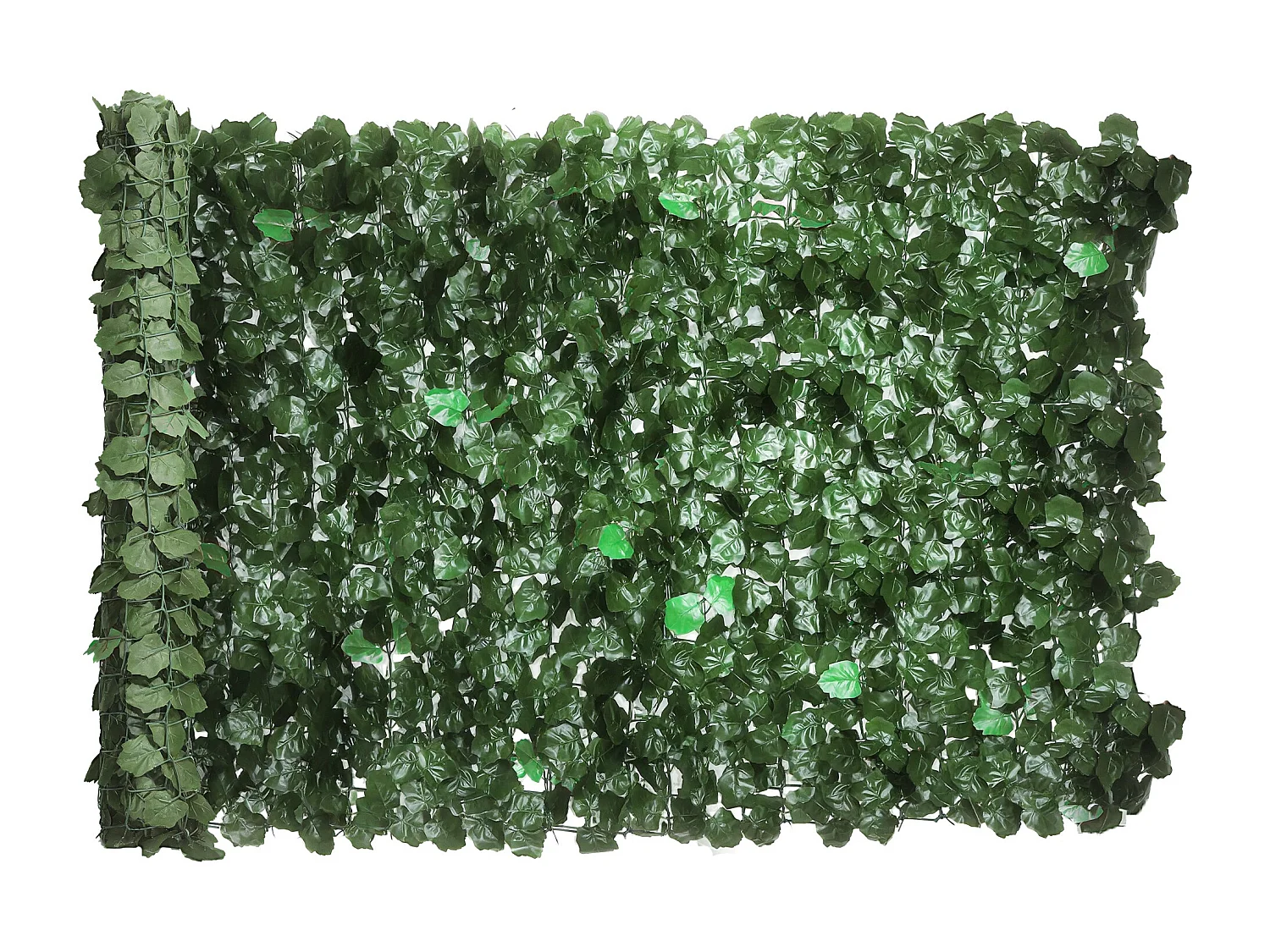 Haie artificielle lierre brise-vue rouleau dim. 3L x 1H m feuillage réaliste anti-UV vert