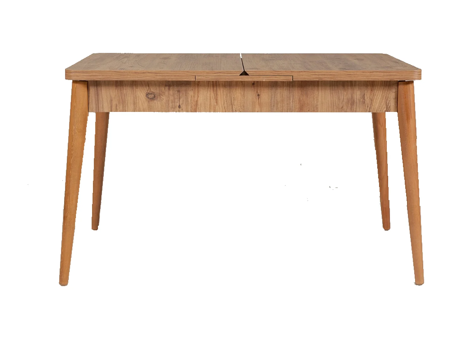 Uitschuifbare houten tafel DYNIA voor maximaal 6 personen met geïntegreerde opbergruimte