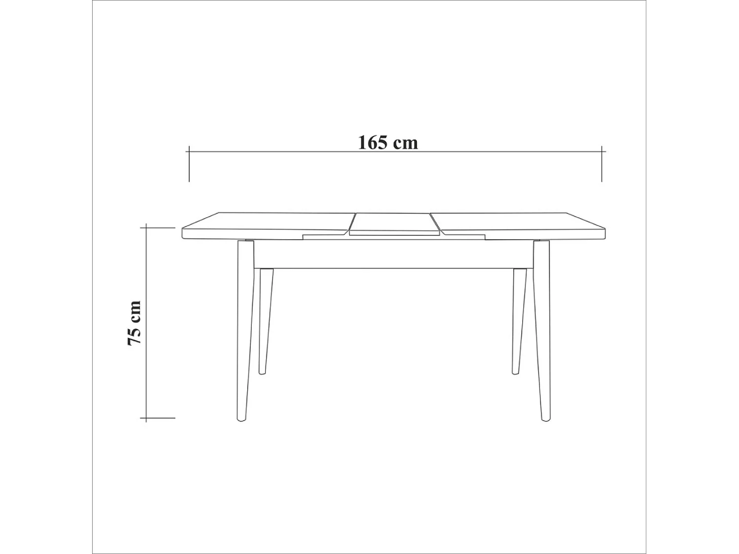 Uitschuifbare houten tafel DYNIA voor maximaal 6 personen met geïntegreerde opbergruimte