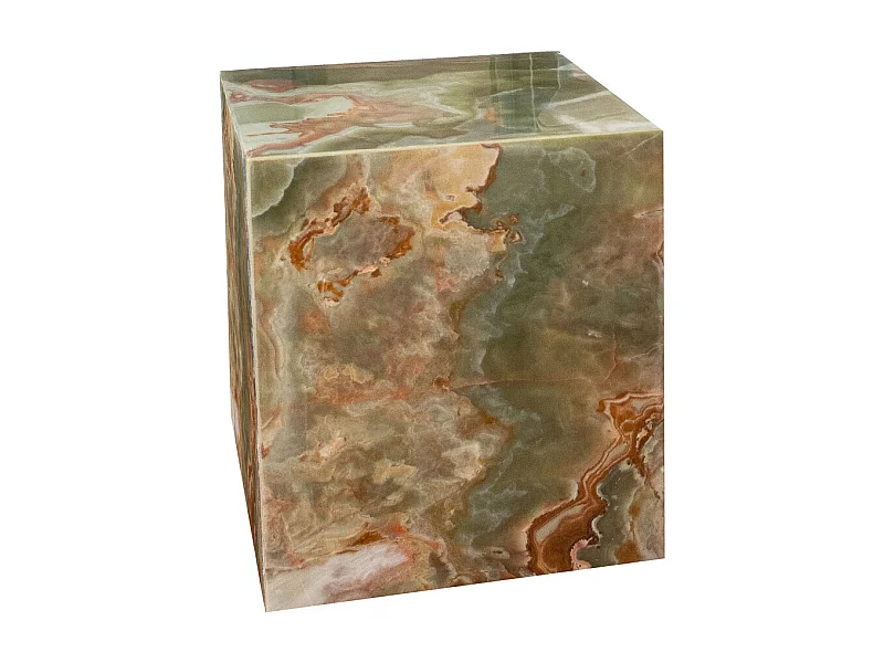 Mesa de centro cuadrada de mármol ónix verde