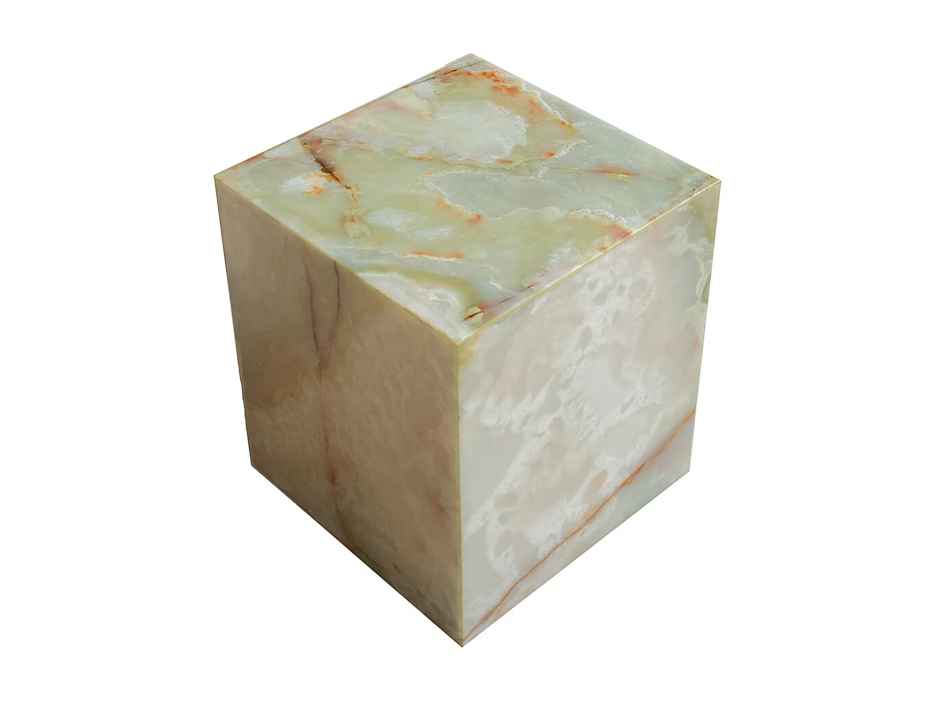 Mesa de centro bloco de mármore em ônix verde claro